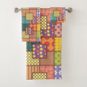 Fleurs Motifs Patchwork Polka Dot Stripe