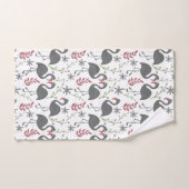 Fleurs motifs roses flamingo sans coutures, feuill (Serviette à main)