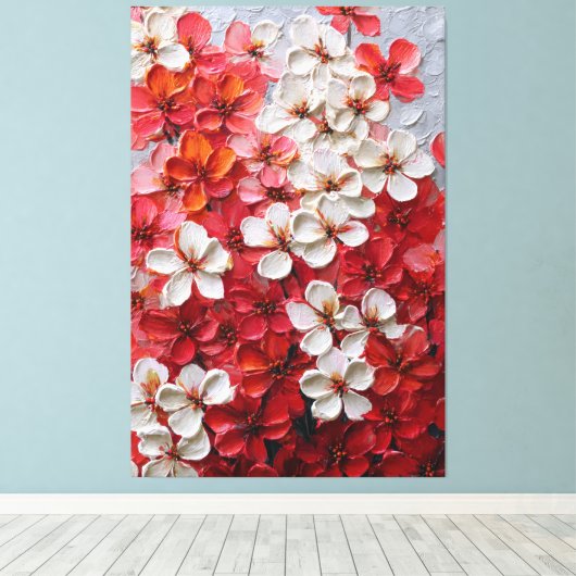 Fleurs multicolores en impasto sur toile (Insitu (Plancher de Bois))