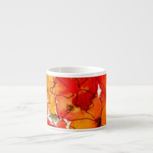 Fleurs murales d'araignée et d'orange Espresso Mug (Devant)