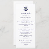 Fleurs nautiques | Menu de mariage floral marine a (Devant / Derrière)