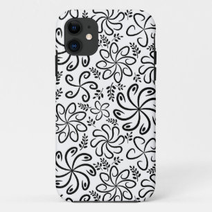 Fleurs noir noir foncé iPhone 5 Coque