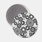 Fleurs noir noir rétro aimant iPhone (Recto/Verso)