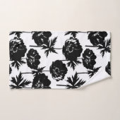 Fleurs noires, blanc, Monochrome (Serviette à main)