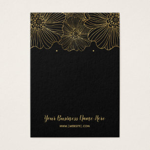 Fleurs noires d'or portant des cartes d'affichage