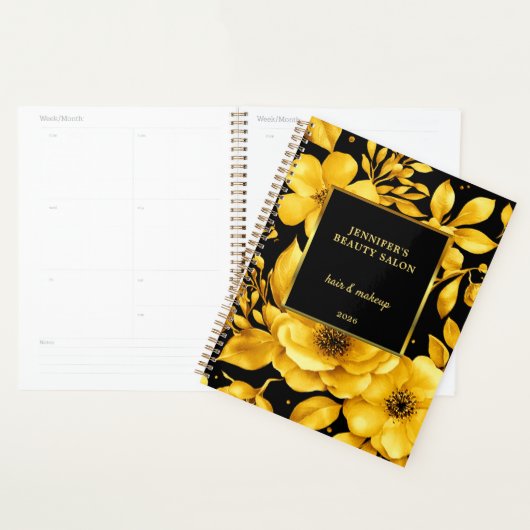 Fleurs noires dorées rendez-vous professionnel (Devant avec enveloppe)