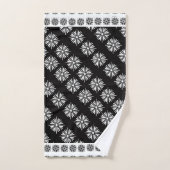 Fleurs noires et blanches (Serviette à main)
