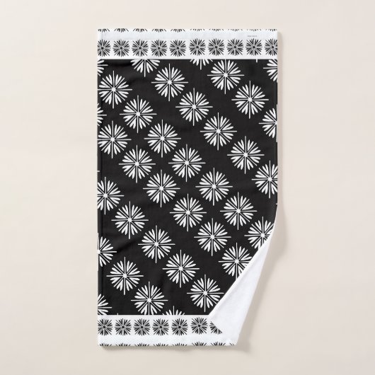 Fleurs noires et blanches (Serviette à main)