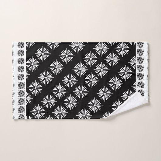Fleurs noires et blanches (Serviette à main)