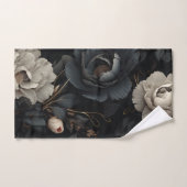 Fleurs noires et blanches (Serviette à main)