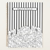 Fleurs noires et blanches avec bandes (Devant)