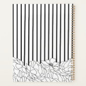 Fleurs noires et blanches avec bandes (Dos)