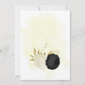 fleurs noires et blanches carte de plan de table e (Dos)