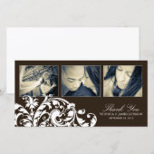 FLEURS NOIRES ET BLANCHES | CARTE DE REMERCIEMENTS (Devant / Derrière)