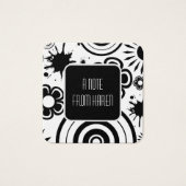 Fleurs noires et blanches, éclaboussures et anneau (Devant)