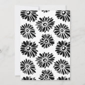Fleurs noires et blanches funky faire-part de mari (Dos)
