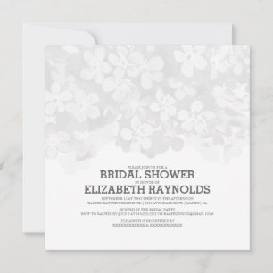 Fleurs Noires Et Blanches Invitations De Douche Nu