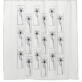 Fleurs noires et blanches Rideau de douche fleurie (Devant)
