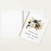 Fleurs noires et blanches sur fond doré (Devant avec enveloppe)