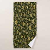 Fleurs noires et dorées (Serviette de bain)