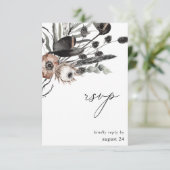 Fleurs noires et naturelles avec RSVP de repas (Debout devant)