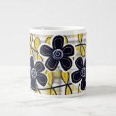 Fleurs noires et or Jumbo Mug (Devant)