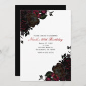 Fleurs noires et rouges foncées Invitations gothiq (Devant / Derrière)