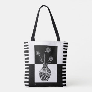 Fleurs noires et Tandis dans un Sac fourre-tout Va