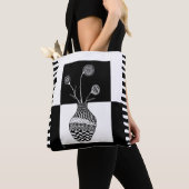 Fleurs noires et Tandis dans un Sac fourre-tout Va (De près)