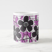 Fleurs noires et violettes Jumbo Mug (Devant)