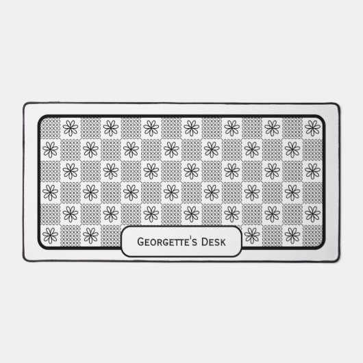 Fleurs noires minimalistes - Vérifié sur blanc (Recto)