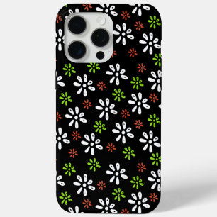 Fleurs noires Motif iPhone 15 Pro Max Coque