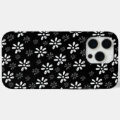 Fleurs noires Motif iPhone 15 Pro Max Coque (Verso (horizontal))