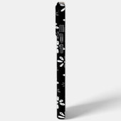 Fleurs noires Motif iPhone 15 Pro Max Coque (Verso / Gauche)