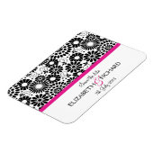 Fleurs noires rétro 'Sauvez la date' Magnet (Côté Gauche)