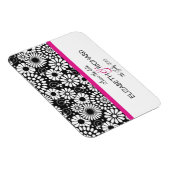 Fleurs noires rétro 'Sauvez la date' Magnet (Côté Droit)