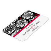 Fleurs noires rétro 'Sauvez la date' Magnet (Côté Gauche)