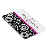 Fleurs noires rétro 'Sauvez la date' Magnet (Côté Droit)