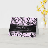 Fleurs noires roses Carte d'anniversaire Stepmere (Fleur jaune)