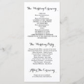 Fleurs noires vintages programmes de mariage (Dos)