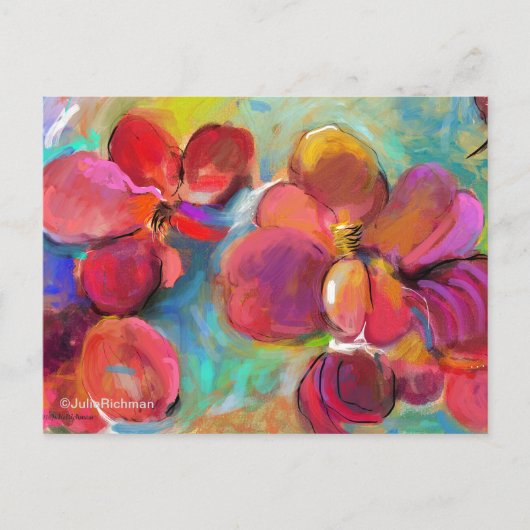 Fleurs numériques abstraites - Carte postale 6 (Devant)