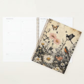 Fleurs, oiseaux et papillons sur papier vieilli (1 (Devant avec enveloppe)