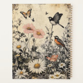 Fleurs, oiseaux et papillons sur papier vieilli (1 (Dos)