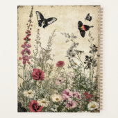 Fleurs, oiseaux et papillons sur papier vieilli (2 (Dos)