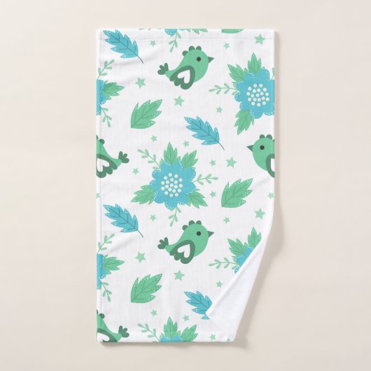 Fleurs Oiseaux Motif (Serviette à main)