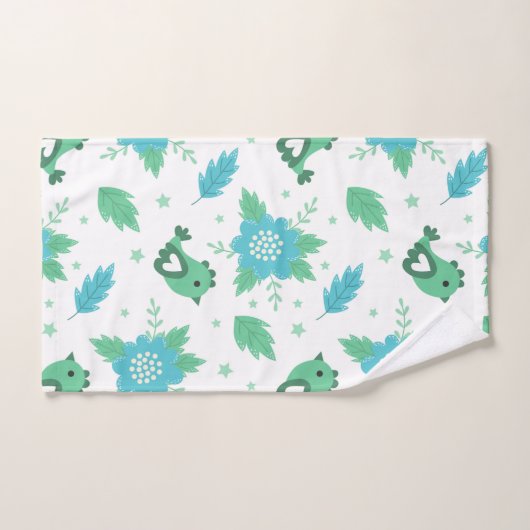 Fleurs Oiseaux Motif (Serviette à main)