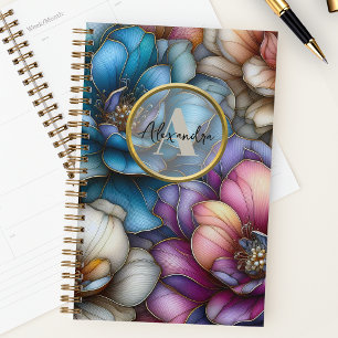 Fleurs opulentes avec traits d'or scintillants