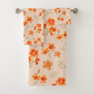 Fleurs orange avec Feuilles verts