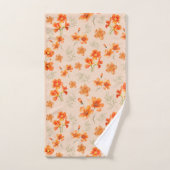 Fleurs orange avec Feuilles verts (Serviette à main)