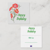 Fleurs orange Carte de voeux Anniversaire Note (Devant / Derrière)